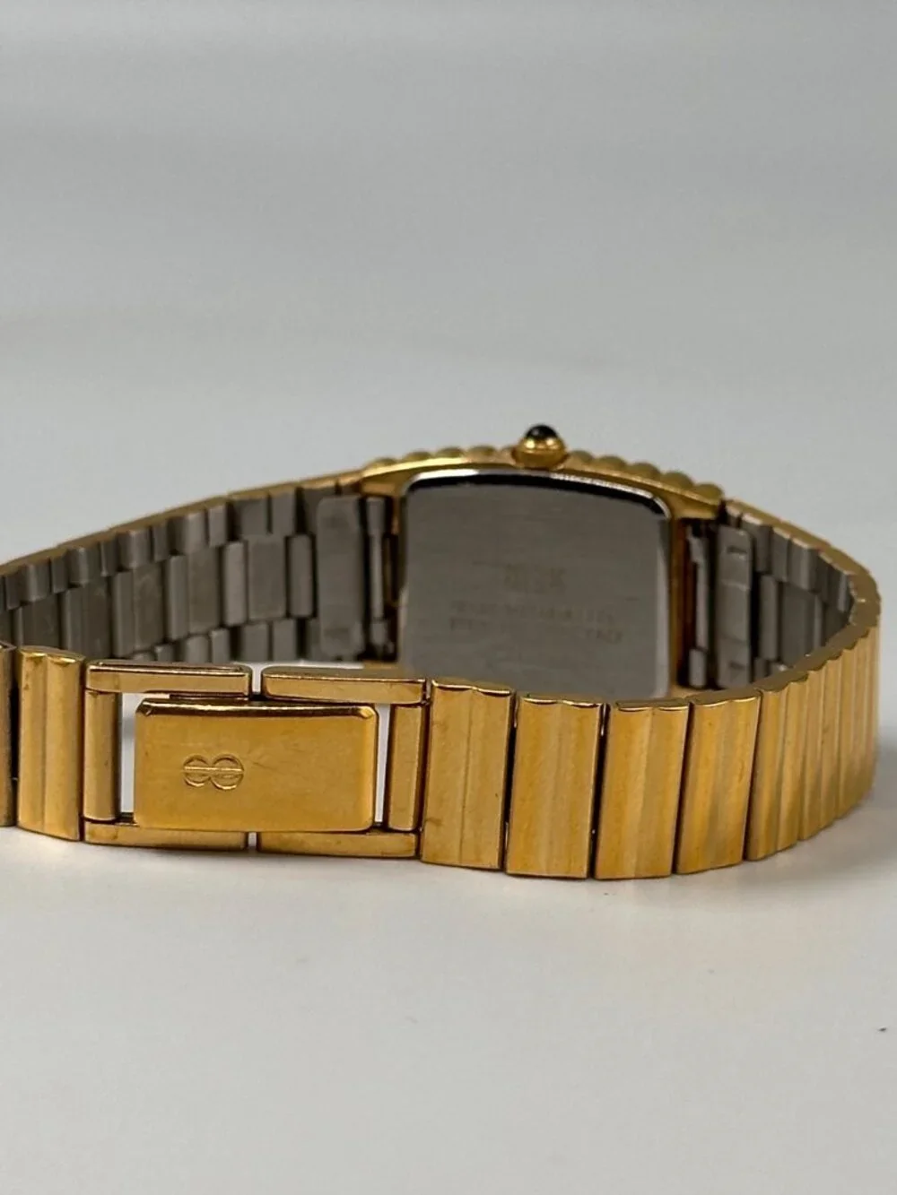 Vintage Bill Blass Watch Women Gold Tone Square Dial 18MM New Battery 6.5